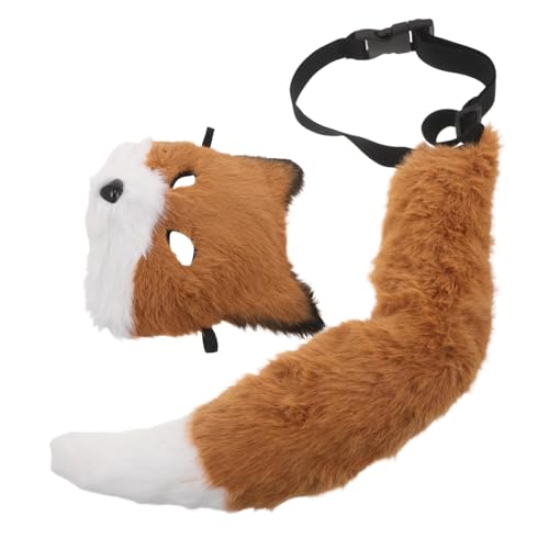 DIKACA Plüsch Fuchsmasken mit Realistische Tierkostüm Accessoires für Weiche Leichte Masquerade Maske für Halloween Cosplay und Rollenspiele von DIKACA