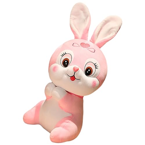 DIKACA Plüsch-Kaninchen-Puppe Kaninchengefüllter Hasen-stofftier Hasenpuppe Chinesische Neujahrskaninchenpuppe Jahr Der Hasenpuppe Hase Plüsch Rosa Pp Baumwolle von DIKACA
