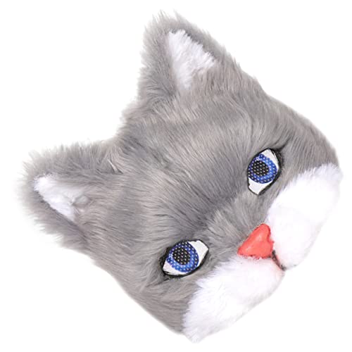 DIKACA Plüschige Katzenmaske Tierische Partymasken Faschingsmasken Basteln Wolfsmasken Faschingskostüm Katzenmasken Für Erwachsene Tierisches Katzenkostüm Pvc Suite Cosplay Liebhaber von DIKACA