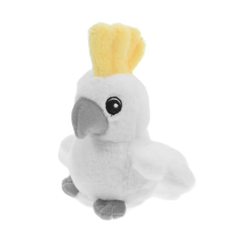 DIKACA Plüschpapagei -Zubehör Papagei Plüsch Plüschpapagei auf der Schulter Piratenkostüm für groß Halloween-Partygeschenk Künstliche Papageienpuppe Vogelmodell Kurzer Plüsch Weiß von DIKACA