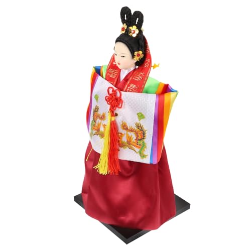 DIKACA Puppe Im Koreanischen Stil Koreanische Puppe Koreanischer Hanbok Koreanische Hanbok-puppenfigur Koreanische Sammlerfiguren Koreanische Hanbok-Statue Japan Seidentuch Handbuch von DIKACA