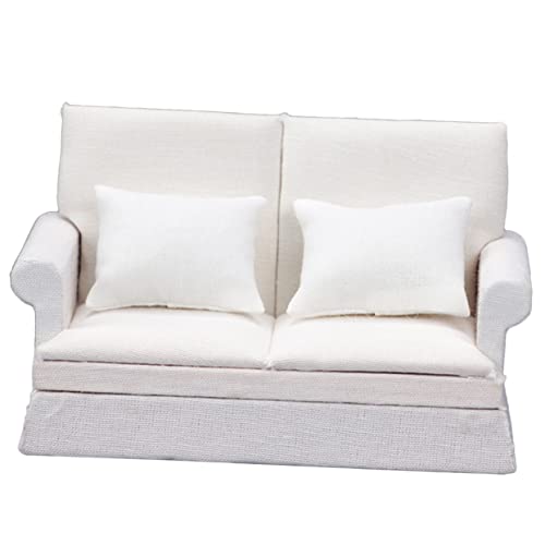 DIKACA Puppenhaus Möbel Weißes Sofa für Wohnzimmer Dekoration für DIY Miniaturprojekte und Kreative Spielzeuge Perfektes von DIKACA