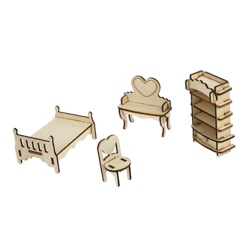 DIKACA Puppenhaus Schlafzimmer Teiliges Miniaturmöbel Für Ideales Für Rollenspiele Puppenhaus Zubehör Puppenmöbel Für Kreative Spielstunden DIKACA Puppenhaus Schlafzimmer Teiliges Miniaturmöbel Für Ideales Für Rollenspiele Puppenhaus Zubehör Puppenmöbel Für Kreative Spielstunden von DIKACA