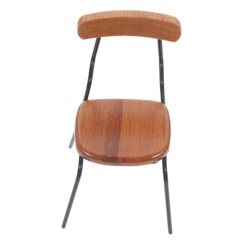 DIKACA Puppenhaus-rückenstuhl Puppenzubehör Verschleißfeste Miniaturmöbel Dekorativer Mini-Stuhl Dekorative Mini-hausdekoration Entzückender Ministuhl Puppenmöbel Black Holz von DIKACA