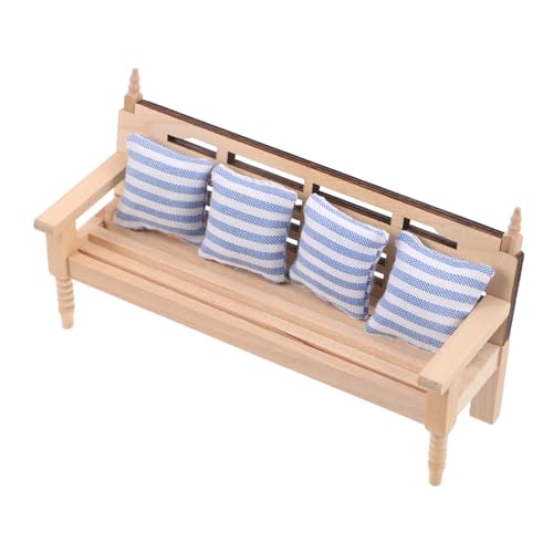DIKACA Puppenhausstuhl Puppenhausmöbel Miniatur Sofastuhl Puppenhausstuhl Puppenhauscouch Sessel Puppen Mini Puppenmöbel Kleiner Puppenstuhl Hocker Miniaturcouch Khaki von DIKACA