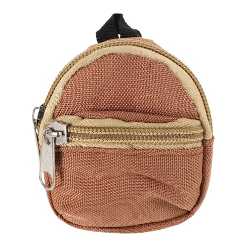 DIKACA Puppenrucksack Puppenrucksack Für Mini Rucksack Reißverschlussrucksack Für Puppen Puppenzubehör Tragetasche Puppen Anziehrucksack Puppenschultaschen Canvas Hellbraun von DIKACA