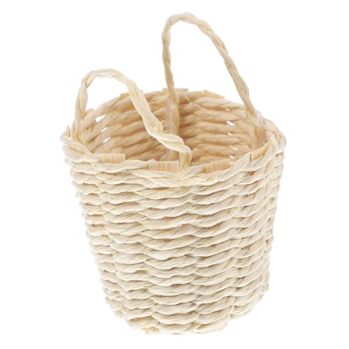 DIKACA Rattan Korb Modell Für Puppenhaus Dekoration Kleiner Lagerkorb Für Mikrolandschaft Und DIY Szenen Exquisit Und Realistisch Gestaltet Für Kreative von DIKACA