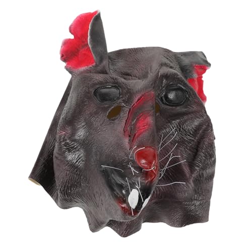DIKACA Realistische Rattenkopf Halbgesichtsmaske aus Langlebigem Material Atmungsaktiv und Leicht für Halloween Karneval Fasching und Cosplay Gruselig und Lustig für Tierkostüm-partys und von DIKACA