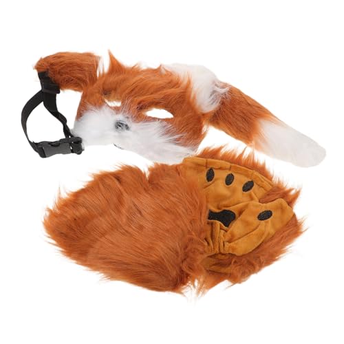 DIKACA Realistisches Fuchskostüm Set für Mädchen Flauschige Maske Flexible Handschuhe und Beweglicher Kunstpelz Fuchsschwanz Atmungsaktives Bequemes Cosplay Zubehör für Halloween und DIKACA Realistisches Fuchskostüm Set für Mädchen Flauschige Maske Flexible Handschuhe und Beweglicher Kunstpelz Fuchsschwanz Atmungsaktives Bequemes Cosplay Zubehör für Halloween und von DIKACA