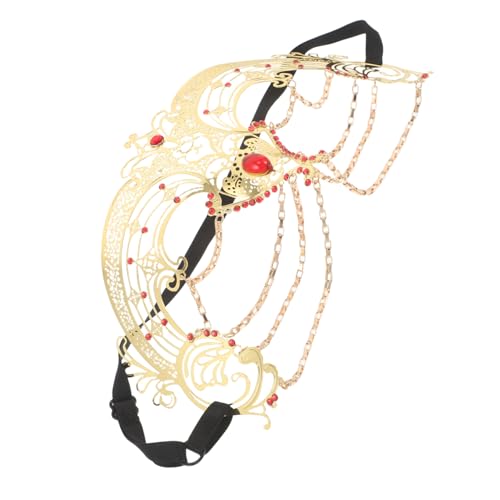 DIKACA Rhinestone Tassel Half Face Mask mit Dekorativer Kettenfransen Leichter Bequemer Masquerade Party Kopfschmuck für Damen Vielseitig Kombinierbar für Halloween Karneval Cosplay DIKACA Rhinestone Tassel Half Face Mask mit Dekorativer Kettenfransen Leichter Bequemer Masquerade Party Kopfschmuck für Damen Vielseitig Kombinierbar für Halloween Karneval Cosplay von DIKACA