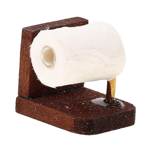 DIKACA Rollen Mini-rollpapier Puppenhaus Taschentuch Klein Mini-toilettenpapier Küchentücher Seidenpapier Papierhandtücher Miniaturmodell Miniatur-zubehör Hölzern Coffee von DIKACA