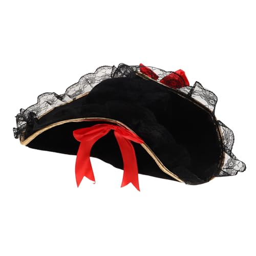DIKACA Rotes Piratenkostüm Hut mit Schleife Leicht und Angenehm Verformungsbeständig für Erwachsene Frauen Karneval Halloween Party Zubehör DIKACA Rotes Piratenkostüm Hut mit Schleife Leicht und Angenehm Verformungsbeständig für Erwachsene Frauen Karneval Halloween Party Zubehör von DIKACA
