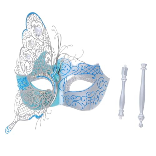 DIKACA Schmetterlings Abschlussballmaske Maskenmaske Für Damen Halloween Maskenmaske Karnevalsmaske Stab Partymaske Maskenkostümmaske Abendballmaske Titanstahl Himmelblau DIKACA Schmetterlings Abschlussballmaske Maskenmaske Für Damen Halloween Maskenmaske Karnevalsmaske Stab Partymaske Maskenkostümmaske Abendballmaske Titanstahl Himmelblau von DIKACA