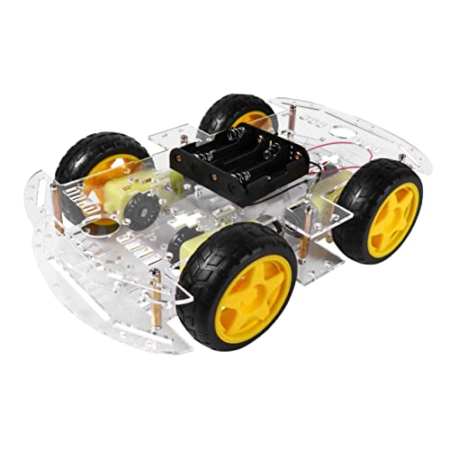 DIKACA Smart-Car-Chassis mit Vier Rädern Roboter für Kinder Robots for Kids Robot kit Kinder Auto Autos für Kinder Chassis-Kit ferngesteuertes Auto Modellauto Wagen Suite Plastik von DIKACA