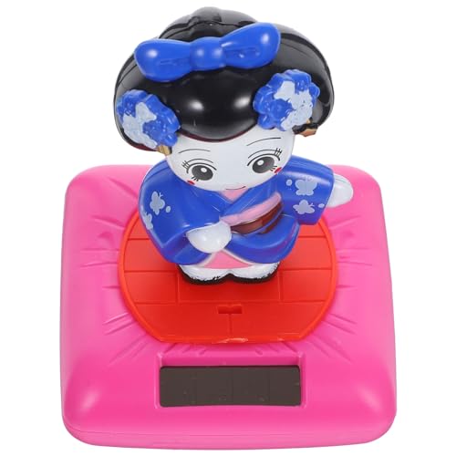 DIKACA Solar Kimono Mit Wackelkopf Kunststofffigur Für Auto Deko Niedliche Cartoon Tanzfigur Kreative Und Charmante Geschenkidee Für Auto von DIKACA