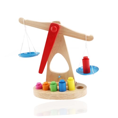 DIKACA Spielzeuge Spielzeug Spielset aus Holz Waagen für Kinder balancieren Waagengewichte ausbalancieren Balance Lehrmittel Baby Bambus Kinderspielzeug von DIKACA