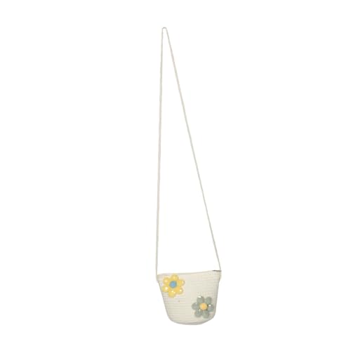 DIKACA Strand-umhängetasche Für Kleine Mädchen: Schicke Gewebte Handtasche Für Kinder – Entzückende Sommer-Strand-umhängetasche Mit Blumen Für Den Sommerurlaub von DIKACA
