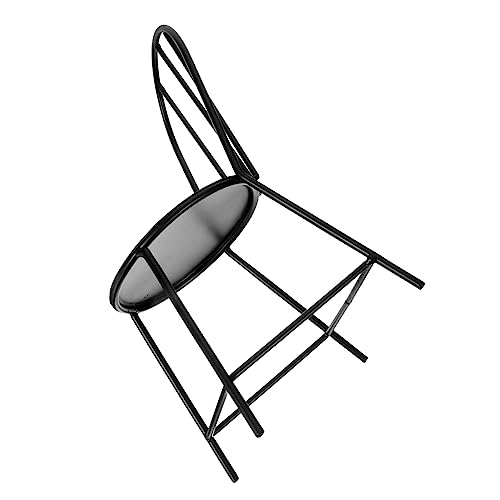 DIKACA Stuhl Ornamente für kinderspielzeug Home Decor wohnzimmerdeko Miniaturmöbel Möbelzubehör Miniatur-Stuhlmodell kleine Hausmöbel Esszimmerstuhl Modell Eisen Black von DIKACA