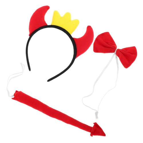 DIKACA Teufelshörner Haarreif Set mit Fliege und Leichtes Halloween Karneval Kostüm Zubehör für Damen und Herren Stylischer Kopfschmuck mit Langlebigen Materialien für Maskerade und DIKACA Teufelshörner Haarreif Set mit Fliege und Leichtes Halloween Karneval Kostüm Zubehör für Damen und Herren Stylischer Kopfschmuck mit Langlebigen Materialien für Maskerade und von DIKACA
