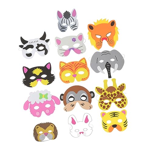 DIKACA Tiermasken Lustige Tiergesichtsmasken Für Halloween Kindergeburtstag Und Kostümpartys Bunte Tiermasken Für Kreative Bastelprojekte Und Festlichkeiten von DIKACA