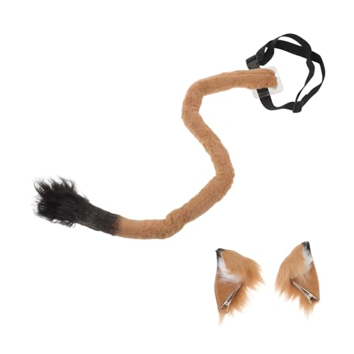 DIKACA Tierohrschwanzanzug Löwenhaarnadel Tierohren Und Schwanzkostüm Und Für Erwachsene Cosplay Löwenzubehör Für Frauen Löwenschwanz Hellbraune von DIKACA