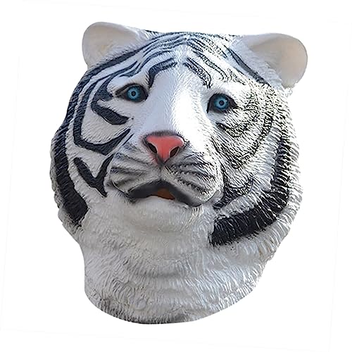 DIKACA Tiger-Kopfbedeckung Streich Gesichtsbedeckung simulierter Kopfschmuck halloween masken halloweenmaske kreative Tigergesichtsabdeckung Performance-Maske einzigartig bilden Emulsion von DIKACA