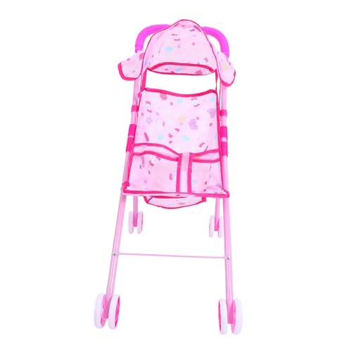 DIKACA Trolley- puppenbuggy Kinderwagen puppenfahrzeuge Auto Set spielzeugwagen vorgeben Korb spielzeuge Kindertrolley Puppensachen Puppenhausdekorationen Plastik Rosa von DIKACA