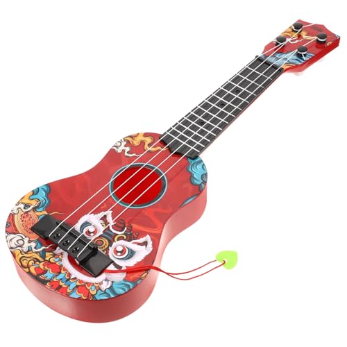 DIKACA Ukulele Für Nachgemachtes Gitarrenspielzeug Simulationsgitarrenspielzeug Gitarre Kleinkind Ukulele Ukulele-Modell Für Kleinkinder Kindergitarre Plastik Rot von DIKACA