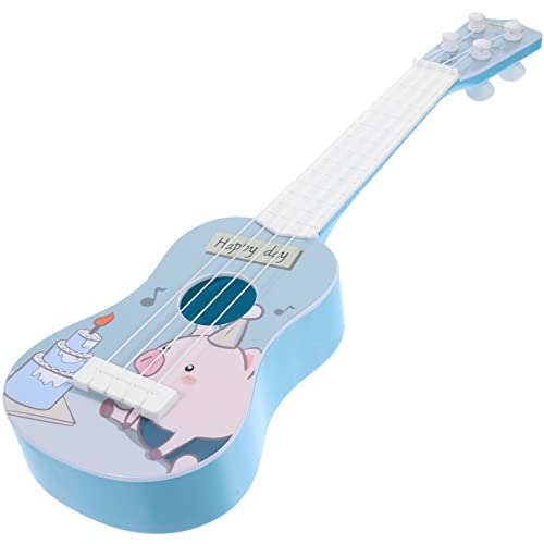 DIKACA Ukulele Lehrreich Musical Anfänger Instrument Blau Kind Mini Guitarra para Niños Simulation Gitarre Kleines Gitarrenmodell Plastik von DIKACA