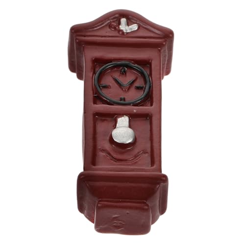 DIKACA Wanduhr Mikrolandschaft Mini-hausdekoration Miniatur-hausmöbel Kleine Wanduhr Kleine Uhr Modell Wanduhr Miniaturuhr Mini-puppenhauszubehör Mini-hausuhr Miniaturmodell Brown Harz von DIKACA