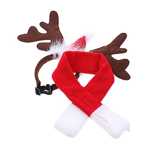 DIKACA Weihnachtliches Haustier mit Weichem Rentier Haarreif und Atmungsaktivem Schal Teilig Bequem und Leicht für Hunde Festliches Hundekostüm Zubehör für Weihnachtsfeiern DIKACA Weihnachtliches Haustier mit Weichem Rentier Haarreif und Atmungsaktivem Schal Teilig Bequem und Leicht für Hunde Festliches Hundekostüm Zubehör für Weihnachtsfeiern von DIKACA