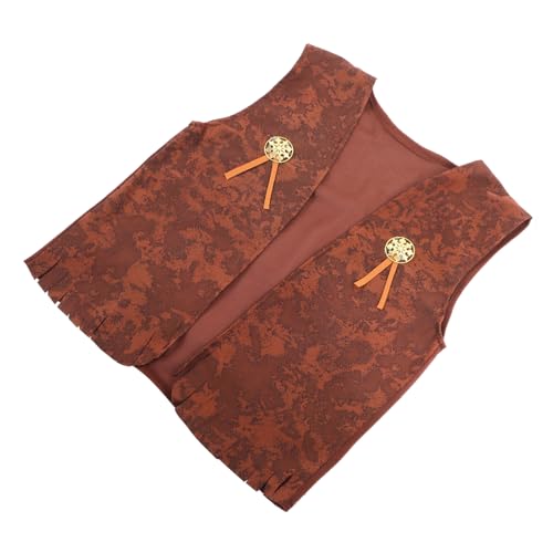 DIKACA Westernweste für kinderkleider kinderkleidung costume clothes Kostüm für Party Western-Kostümzubehör Kinderkommode Kinderweste Karnevalskostümweste Gestrick Brown von DIKACA