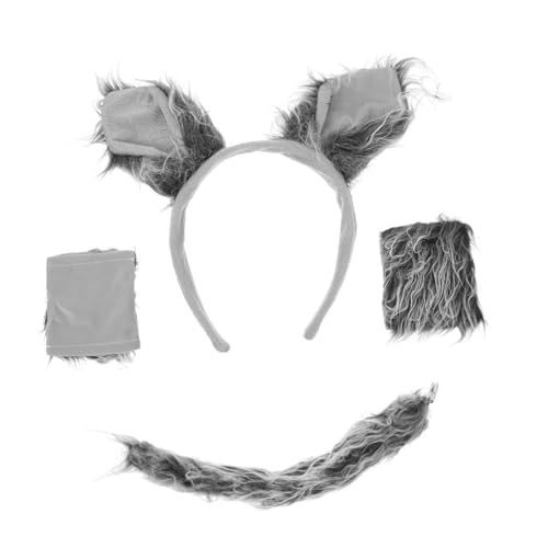 DIKACA Wolf Kostüm Teilig mit Flauschigem Plüsch Ohr Haarreif Handschuhen und Abnehmbarer Bequemes Cosplay Zubehör für Karneval Halloween Geburtstag und Bühnenauftritte DIKACA Wolf Kostüm Teilig mit Flauschigem Plüsch Ohr Haarreif Handschuhen und Abnehmbarer Bequemes Cosplay Zubehör für Karneval Halloween Geburtstag und Bühnenauftritte von DIKACA