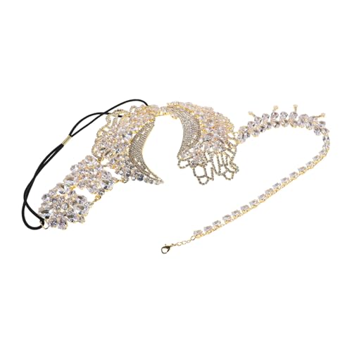 DIKACA Zirkon Maske Maskenmaske Für Halloween Glänzende Strass Maskenmaske Goldene Strasssteine von DIKACA