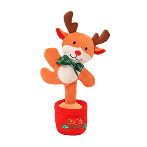 DIKACA weihnachtliches singendes animiertes weihnachtsspielzeug Kleinkindspielzeug weihnachtsdeko beschwertes Kuscheltier Weihnachtsbaum Weihnachts deko Tanzendes von DIKACA
