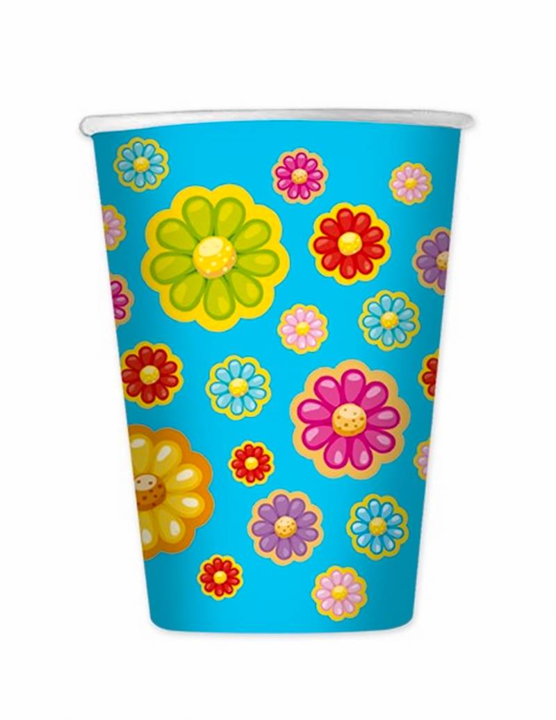 8 Pappbecher Margerite 200 ml blaue Blumen 8 Pappbecher Margerite 200 ml blaue Blumen von DIMAV