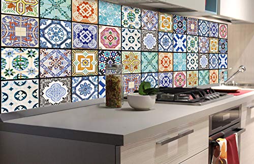 Küchenrückwand Folie selbstklebend AZULEJOS | Klebefolie - Dekofolie - Spritzschutz für Küche | Made in EU - 180 cm x 60 cm von Dimex
