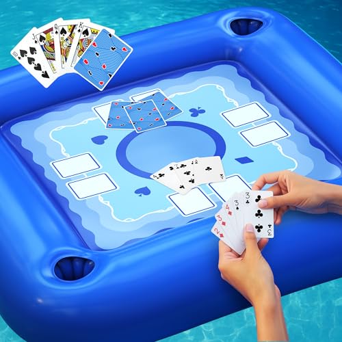 Schwimmender Tisch für Poolspiele mit Getränkehaltern – Aufblasbarer Tisch mit wasserdichten Karten – Pooltisch Schwimmer für Snacks, Getränke & Spiele – Perfekt für Party, Whirlpool & Sommerspaß Schwimmender Tisch für Poolspiele mit Getränkehaltern – Aufblasbarer Tisch mit wasserdichten Karten – Pooltisch Schwimmer für Snacks, Getränke & Spiele – Perfekt für Party, Whirlpool & Sommerspaß von DIMROM