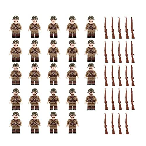 DIMUKEASAOL Mini Action Figuren Militär Fahrzeug Bauen Spielzeug Figur Playsets Militärische Waffen Pack Gewehre Und Zubehör Für Alter 6 7 8 9 10 11 12+ (G) von DIMUKEASAOL