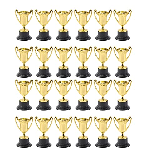 DINESA 24 Stück goldene -Pokal Preise Kunststoff Belohnung Preise Kindergarten Kinder Geschenk Auszeichnungen Trophäe mit schwarzem Sockel DINESA 24 Stück goldene -Pokal Preise Kunststoff Belohnung Preise Kindergarten Kinder Geschenk Auszeichnungen Trophäe mit schwarzem Sockel von DINESA