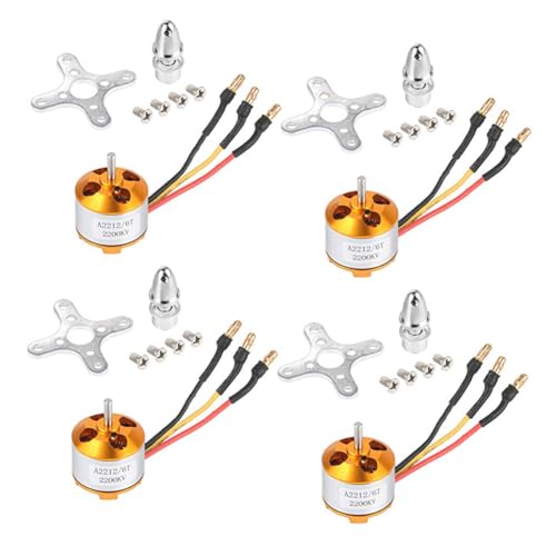 DINESA 4 Stück 2212 2200 KV bürstenloser Motor mit 6T-Halterungen für DIY RC Flugzeug Multi-Copter Quadcopter Drohne DINESA 4 Stück 2212 2200 KV bürstenloser Motor mit 6T-Halterungen für DIY RC Flugzeug Multi-Copter Quadcopter Drohne von DINESA