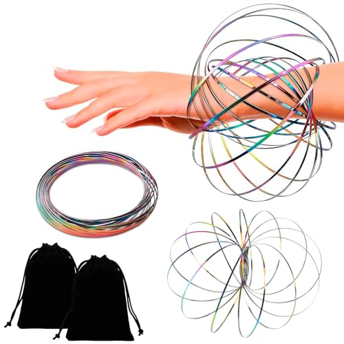 2 Stück Durchflussringe Spielzeug, Zaubertricks Bunt Geometrischer Spiel Anti stress Spielzeug Flow Armband 3D Arm Edelstahl Spirale Multisensorisch Pädagogisch Interaktiv für Tägliche Freizeit 2 Stück Durchflussringe Spielzeug, Zaubertricks Bunt Geometrischer Spiel Anti stress Spielzeug Flow Armband 3D Arm Edelstahl Spirale Multisensorisch Pädagogisch Interaktiv für Tägliche Freizeit von DINGFENG