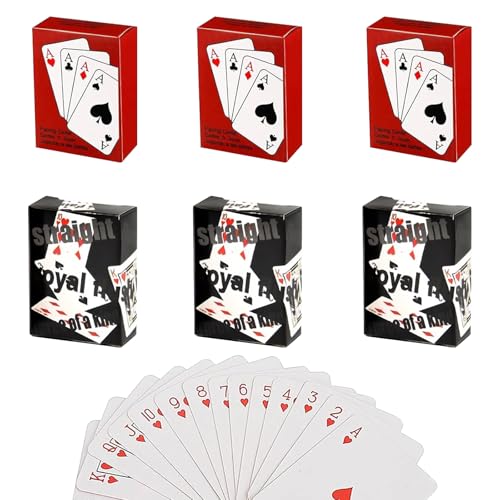 3 Decks Spielkarten, Mini Pokerkarten Kleine Spielkarten Mini Kartenspiel Doppelkopf Spielkarten Miniatur Pokerkarten Zauberkarten für Kinder Erwachsene Familien Party Kartenspiel Karten Reisespiel von DINGFENG