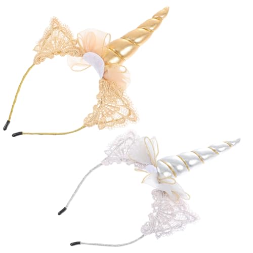 DINHEAROM 2 Stück Einhorn Haarreifen für Kinder Kostüm Haarschmuck Party Kopfschmuck Leichte Materialien für Cosplay und Geburtstagsfeiern DINHEAROM 2 Stück Einhorn Haarreifen für Kinder Kostüm Haarschmuck Party Kopfschmuck Leichte Materialien für Cosplay und Geburtstagsfeiern von DINHEAROM