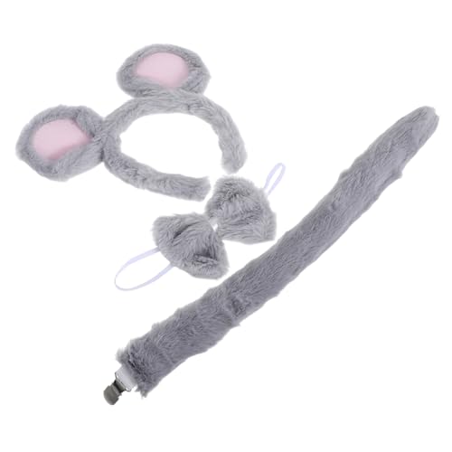 DINHEAROM 3 Stück Teiliges Set Plüsch Mausohren Haarreif mit Fliege und Niedliche Tierkostüm Accessoires für Halloween Weihnachten und Karneval DINHEAROM 3 Stück Teiliges Set Plüsch Mausohren Haarreif mit Fliege und Niedliche Tierkostüm Accessoires für Halloween Weihnachten und Karneval von DINHEAROM