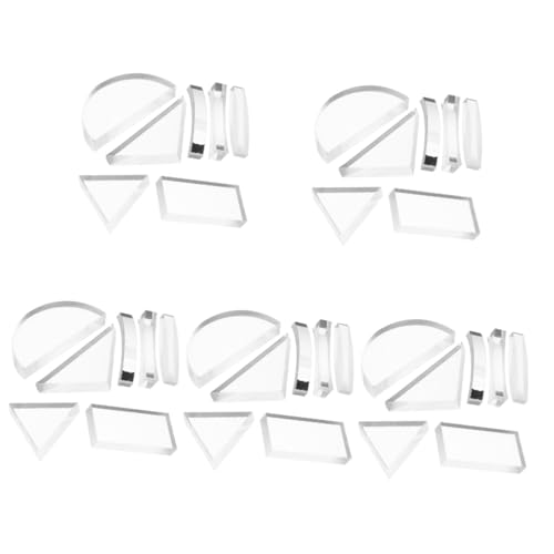 DINHEAROM 5 Sätze Optisches Linsenset Optical Prism Physik-experimente Reflektorfotografie Lochbrille Objektiv Für Den Physikunterricht Konvexe Konkave Linse Glas Transparent 7 Stück * 5 von DINHEAROM