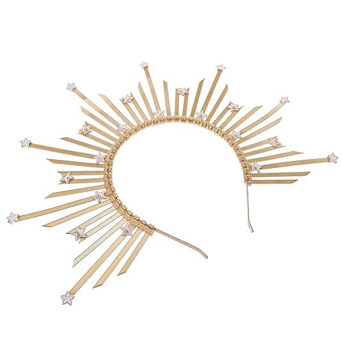 DINHEAROM Sonnenstrahlen Stirnband mit Göttinnenkrone Goldenes Haarschmuck für Halloween Cosplay Mottopartys und Besondere Anlässe Einzigartiges Design für Auffällige Looks DINHEAROM Sonnenstrahlen Stirnband mit Göttinnenkrone Goldenes Haarschmuck für Halloween Cosplay Mottopartys und Besondere Anlässe Einzigartiges Design für Auffällige Looks von DINHEAROM