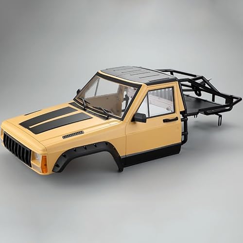 DINOWIN RC Crawler Karosserie Kabine & Rückseitenkäfig RC Body Shell für 1/10 RC Crawler Car TRX4 Axial SCX10 90046 AT4 Redcat GEN 8 Scout II,313 / 324mm Radstand Rahmen (Gelb) von DINOWIN
