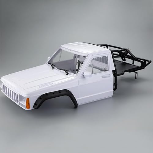 DINOWIN RC Crawler Karosserie Kabine & Rückseitenkäfig RC Body Shell für 1/10 RC Crawler Car TRX4 Axial SCX10 90046 AT4 Redcat GEN 8 Scout II,313 / 324mm Radstand Rahmen (Weiß) von DINOWIN