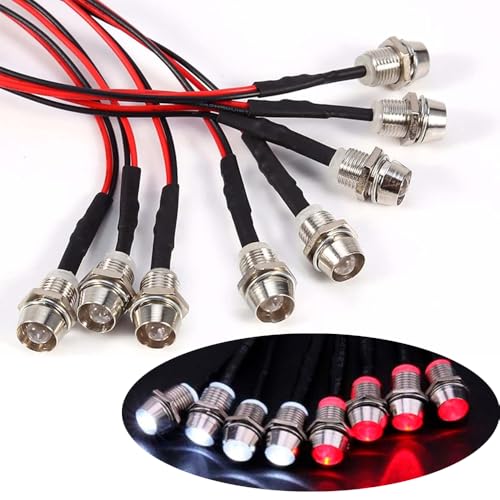 DINOWIN RC Light Kit LED Analog Scheinwerfer Rücklicht für 1/10 1/8 RC Modell Auto LKW Beleuchtung Dekoration (8LED) von DINOWIN